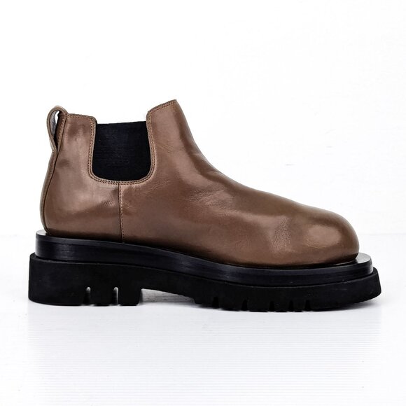 StudioLee Selection Women Green Leather Platform Chelsea Boots 7US EUR37 - Picture 4 of 9